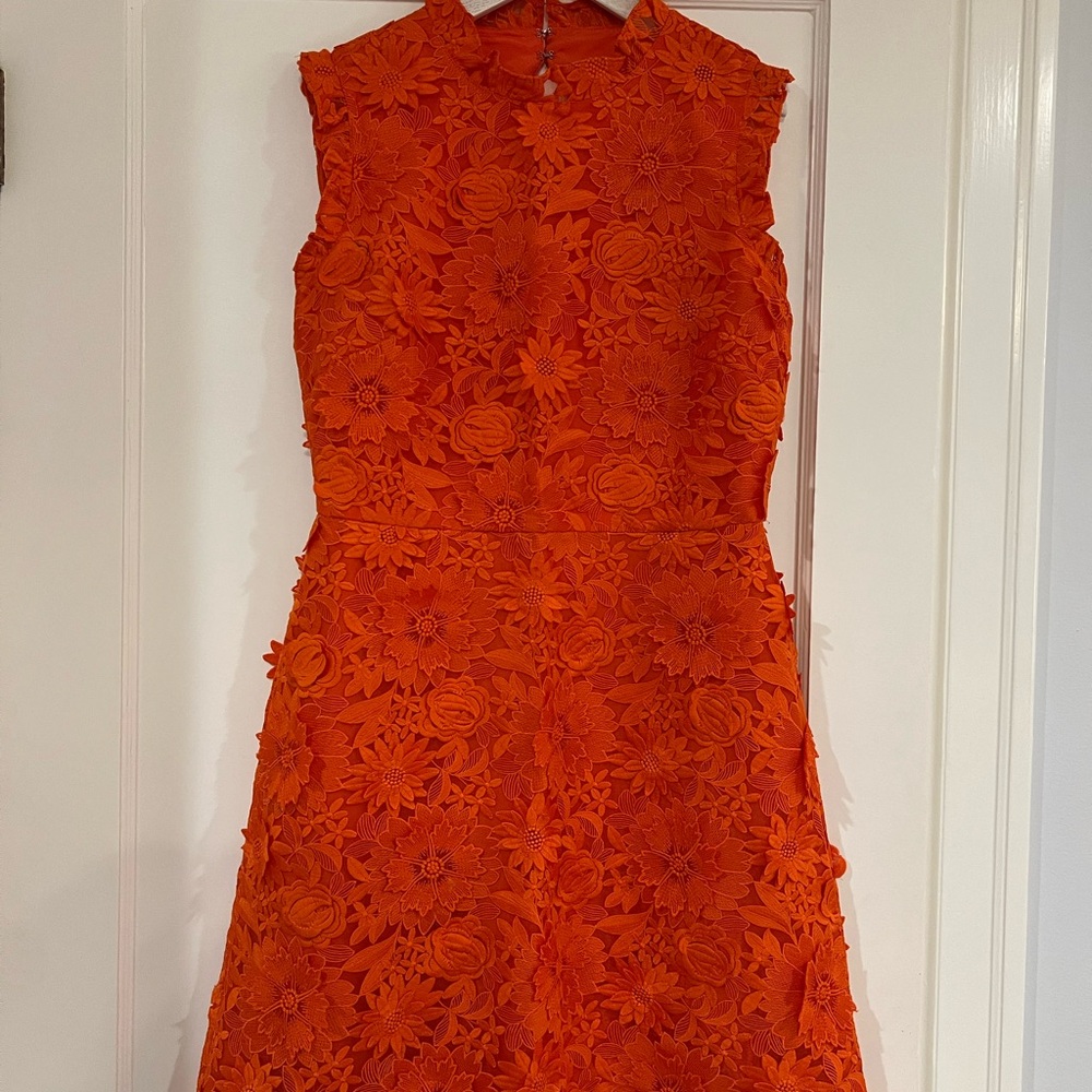 J. Crew Vibrant Orange Floral Mini Dress